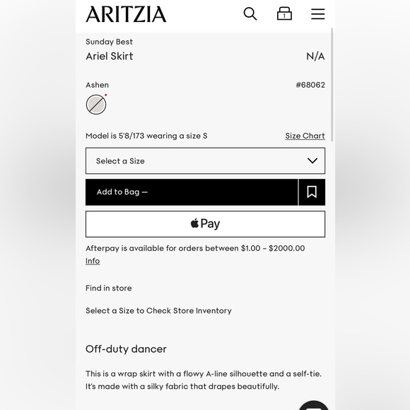 New with tags Aritzia Sunday Best skirt - Picture 4 of 10